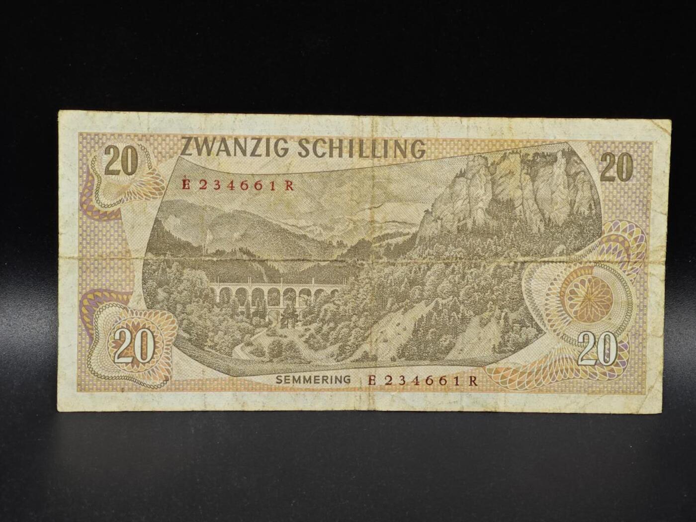 【淘币小摊】限时拍第八百拍  纸币场  满百包邮可预留两周  周一统一发货  奥地利1967年20先令