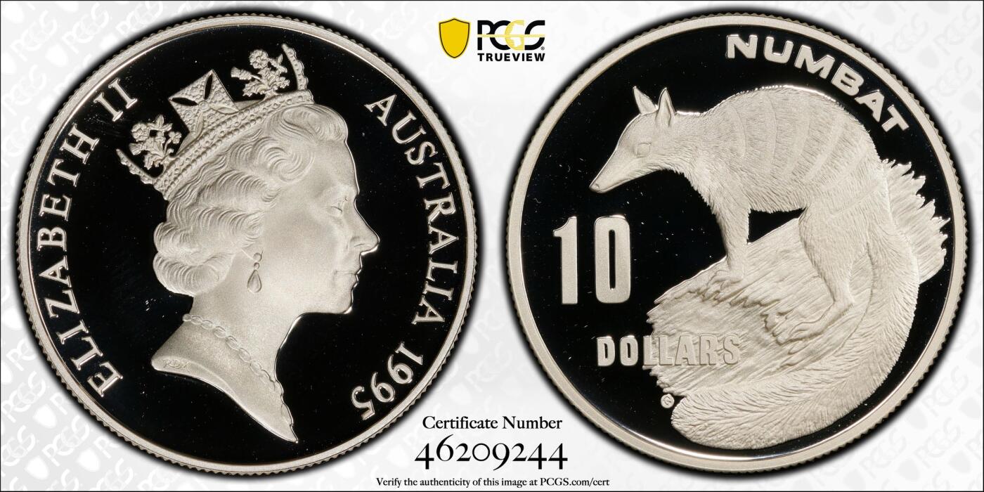 PThappally收藏第54次拍卖，英联邦地区硬币纸币 澳大利亚 1995 10澳元 20.77g  银币 PCGS PR69DCAM