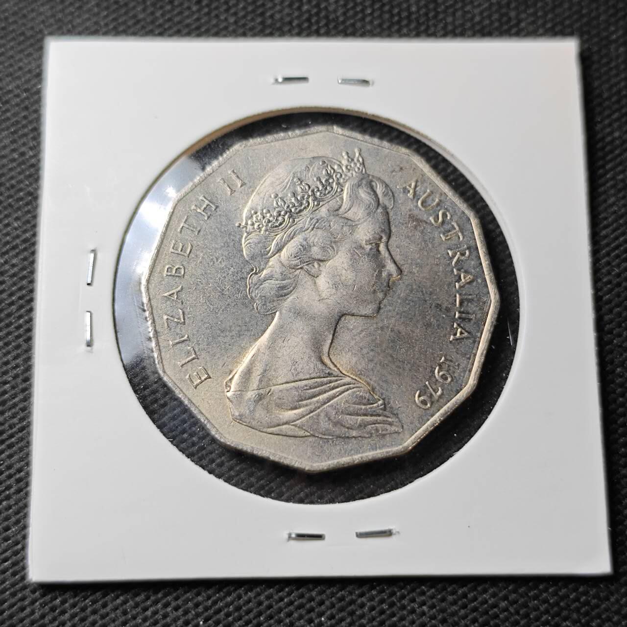 KK钱币收藏小铺  第371场  2月预留时间 周末发货  1979澳大利亚50便士 好品