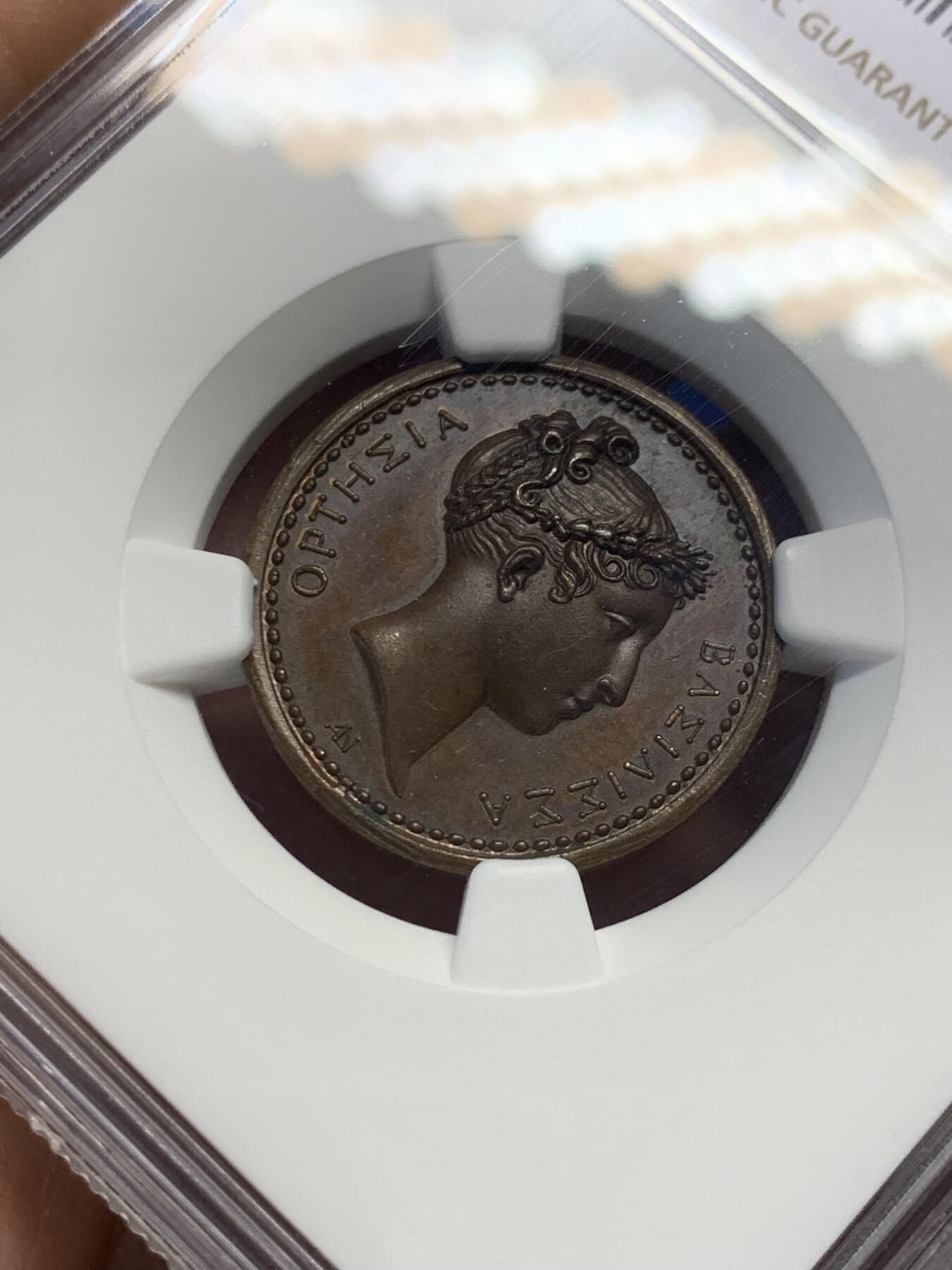 《竞宝斋》第438场 周日，周一，周二 3场连拍 （全场包邮） NGC MS63BN 法国霍腾丝·德·博阿尔内纪念铜章  霍腾丝·德·博阿尔内（1783-1837）系拿破仑一世继女，1802年嫁予其弟路易·波拿巴。1806年随夫成为荷兰王后，亦是拿破仑三世生母。