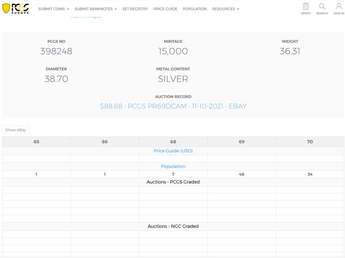 PThappally收藏第54次拍卖，英联邦地区硬币纸币 澳大利亚 2000 50分 36.31g 银币 PCGS PR69DCAM