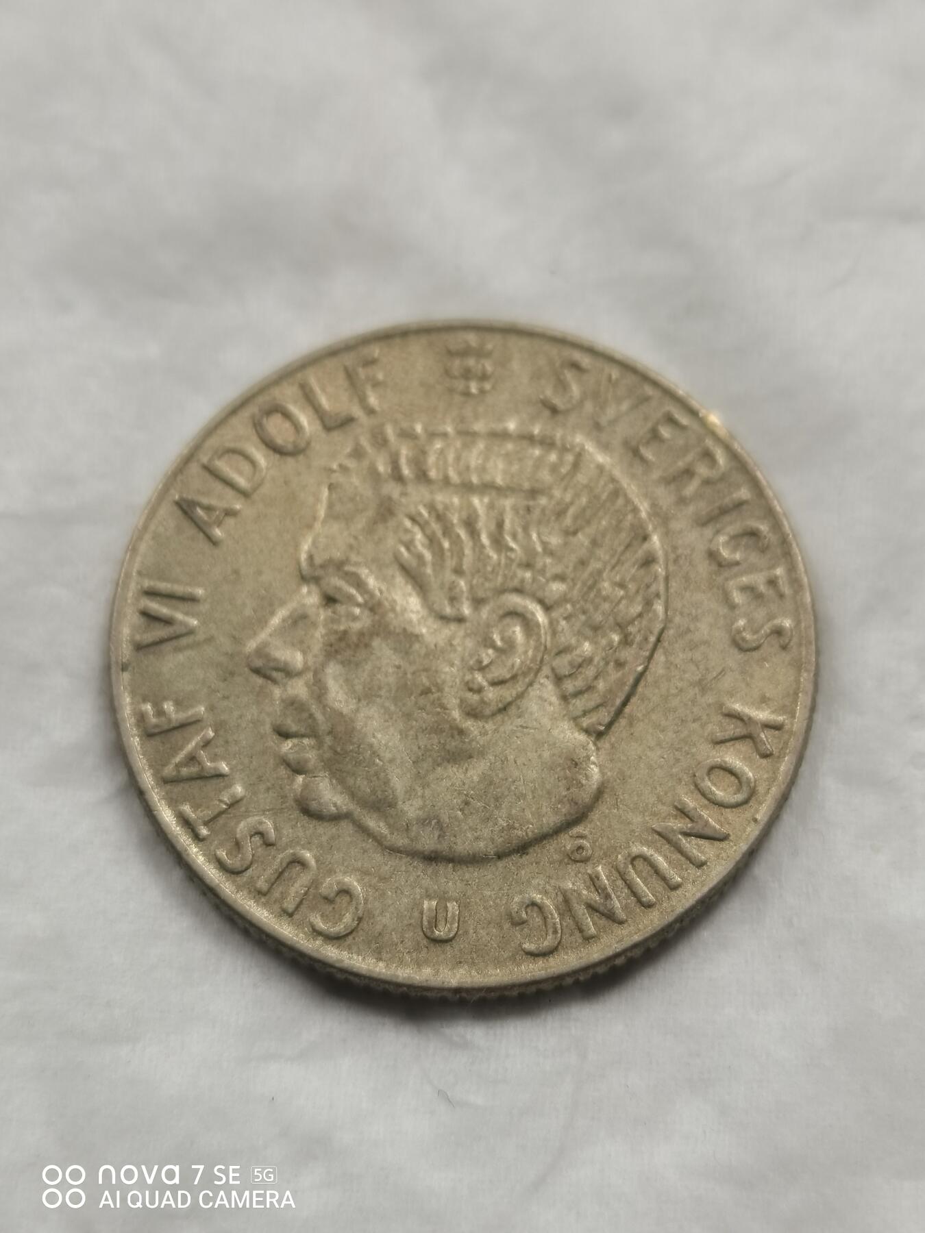 外国钱币 67年瑞典1克郎