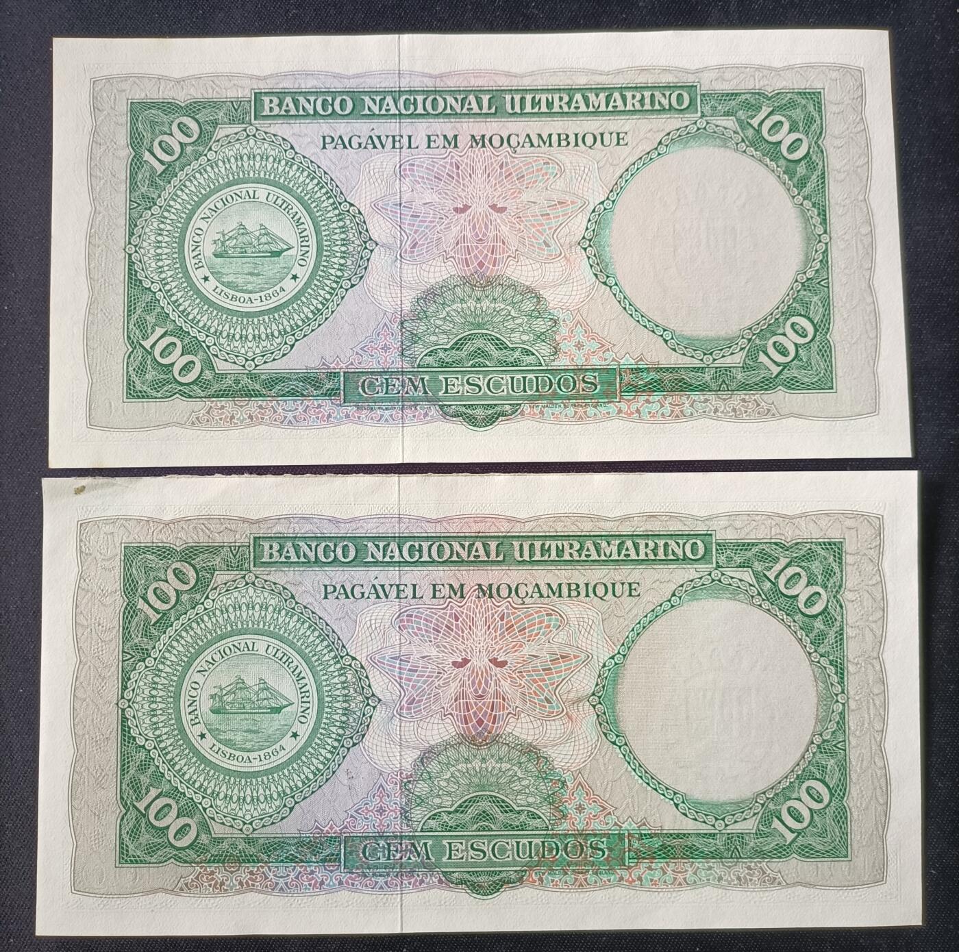 【游宝拍卖】乙巳蛇年87期 佣金1+6% 莫桑比克-100埃斯库多【 近新AU-】