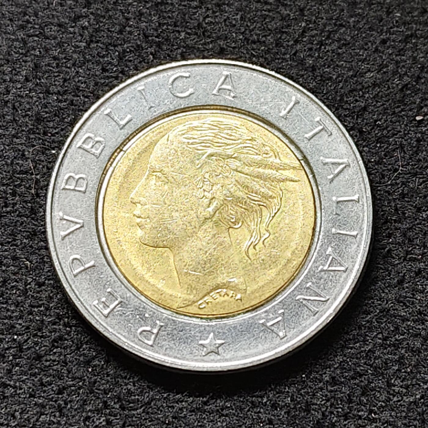 【全场包邮】纯粹捡漏拍478场（免费代拍第15场） 意大利1992年500里拉双色币