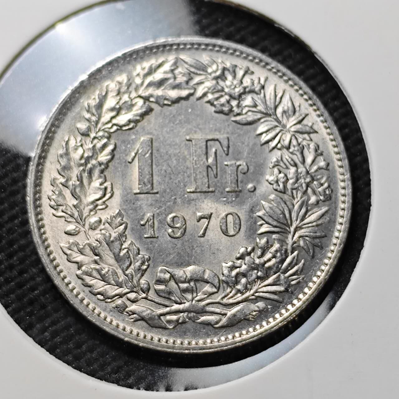 KK钱币收藏小铺  第371场  2月预留时间 周末发货  1970瑞士1法郎