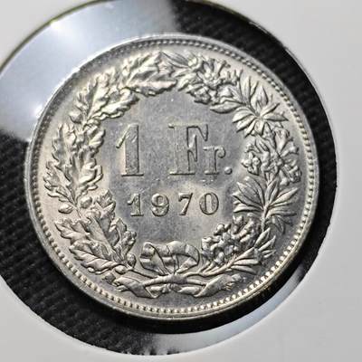 KK钱币收藏小铺  第371场  2月预留时间 周末发货 -  1970瑞士1法郎