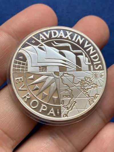 《竞宝斋》第438场 周日，周一，周二 3场连拍 （全场包邮） 两枚一组 葡萄牙航海纪念银章-航海家弗朗西斯·德雷克和亚美利哥·韦斯普奇（每枚约25克 925银）