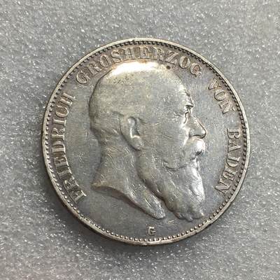 世界钱币专场拍卖 每周二开拍 - 1903年德国巴登弗里德里希长翅5马克银币