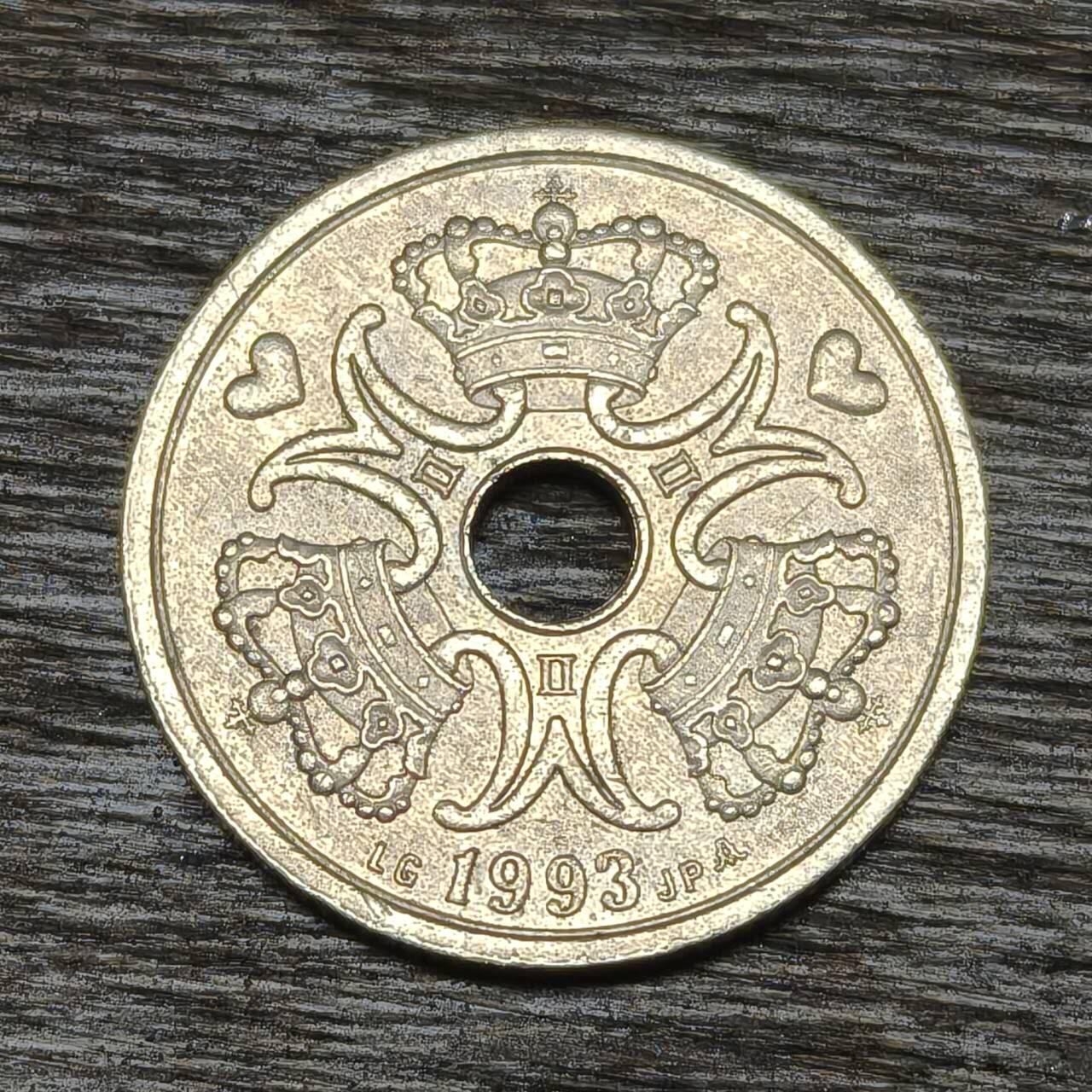 【铜匠收藏】★第132场★散币场，无佣金，30包邮。不满30元，支付5元运费。《接受代拍 代送NGC评级》 丹麦 1993年 2克朗 铜镍币 玛格丽特二世