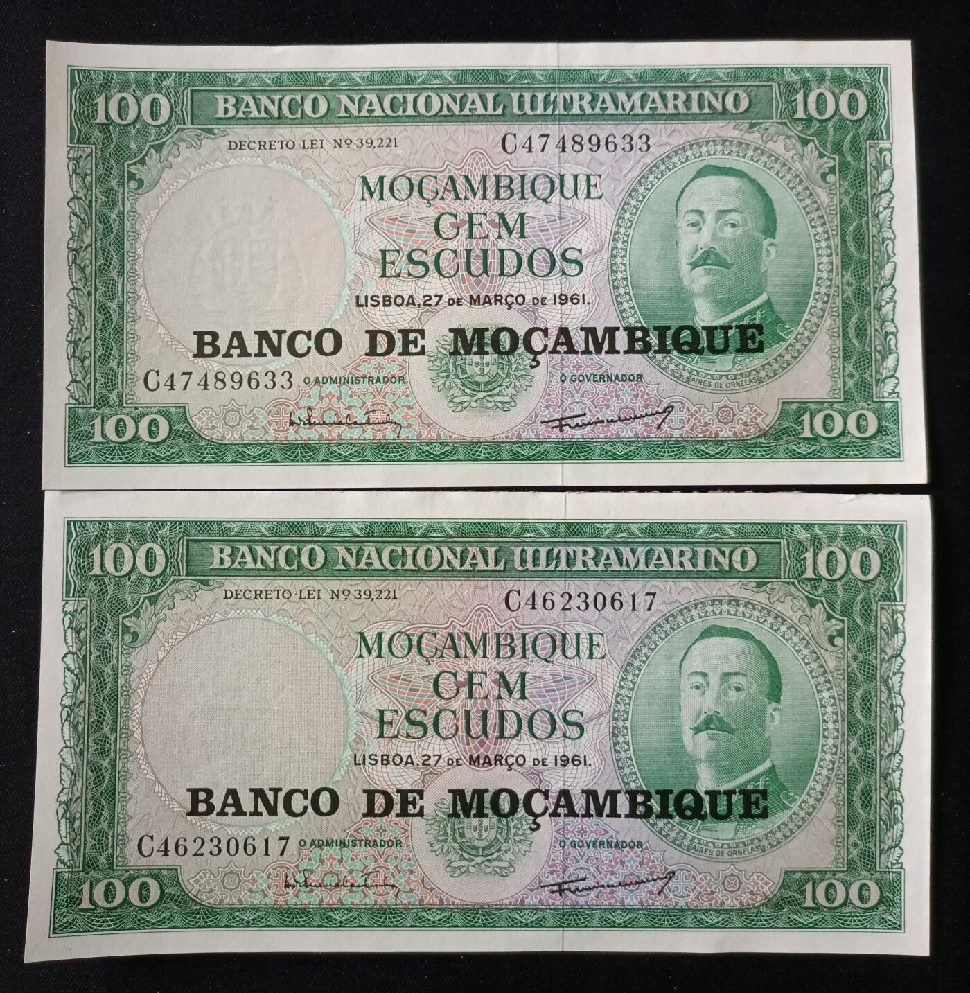 【游宝拍卖】乙巳蛇年87期 佣金1+6% 莫桑比克-100埃斯库多【 近新AU-】