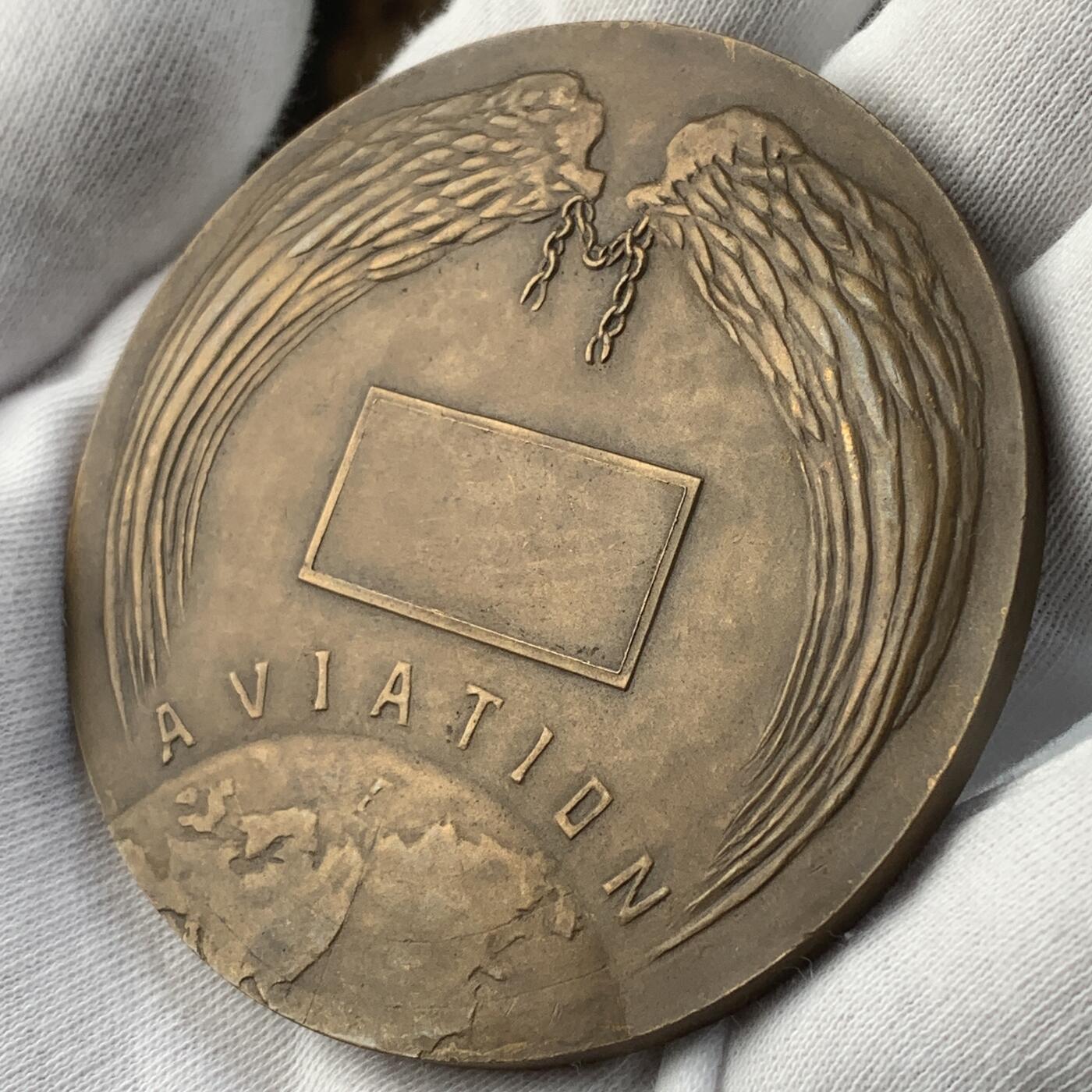 掌中浮雕-藏着的欧洲第042场 1912法国巴黎航空纪念铜章 , 68mm