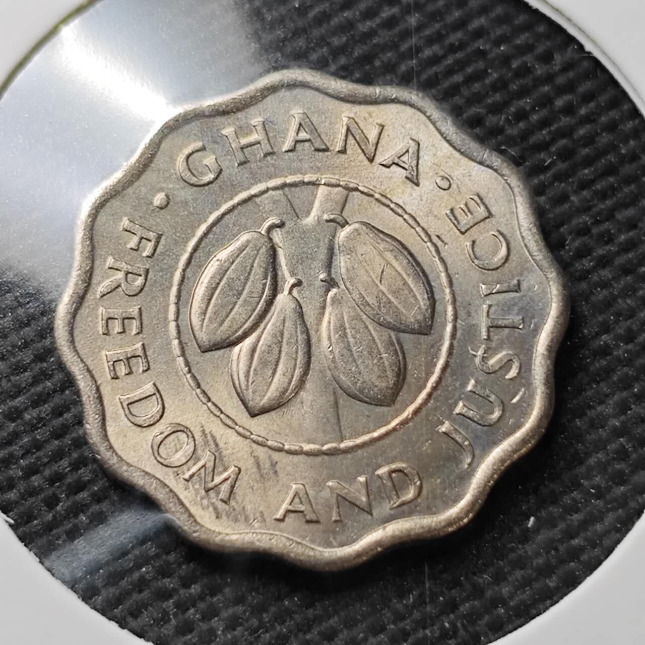 KK钱币收藏小铺  第371场  2月预留时间 周末发货  1967加纳2.5比塞瓦 好品