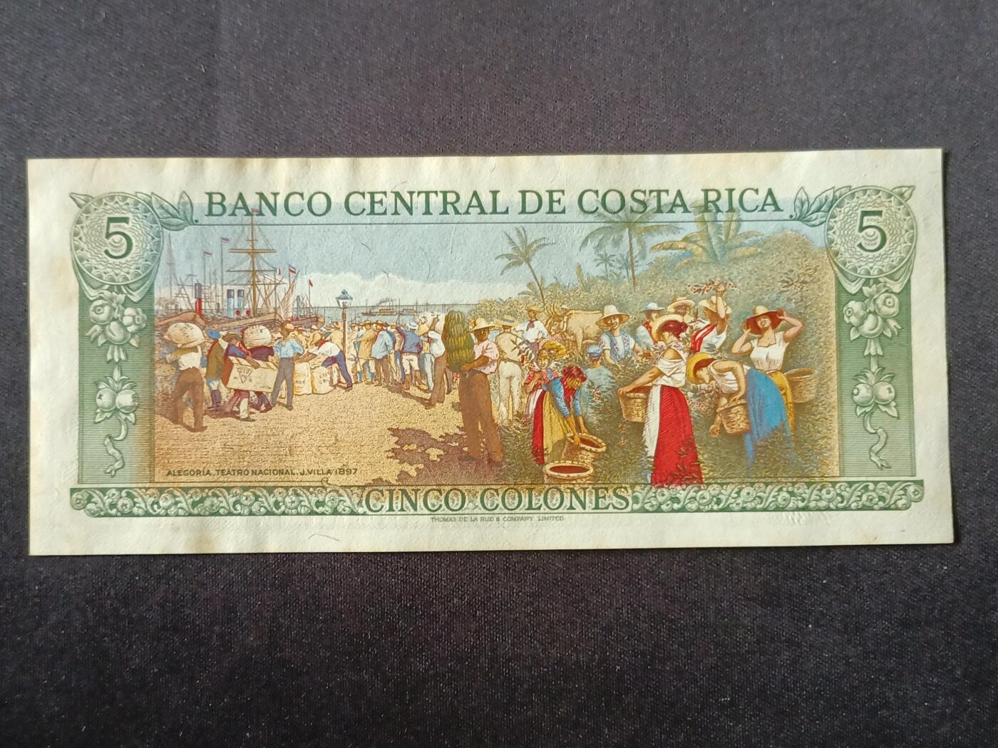 【游宝拍卖】乙巳蛇年87期 佣金1+6% 哥斯达黎加-5科朗【1989年 流通品相】