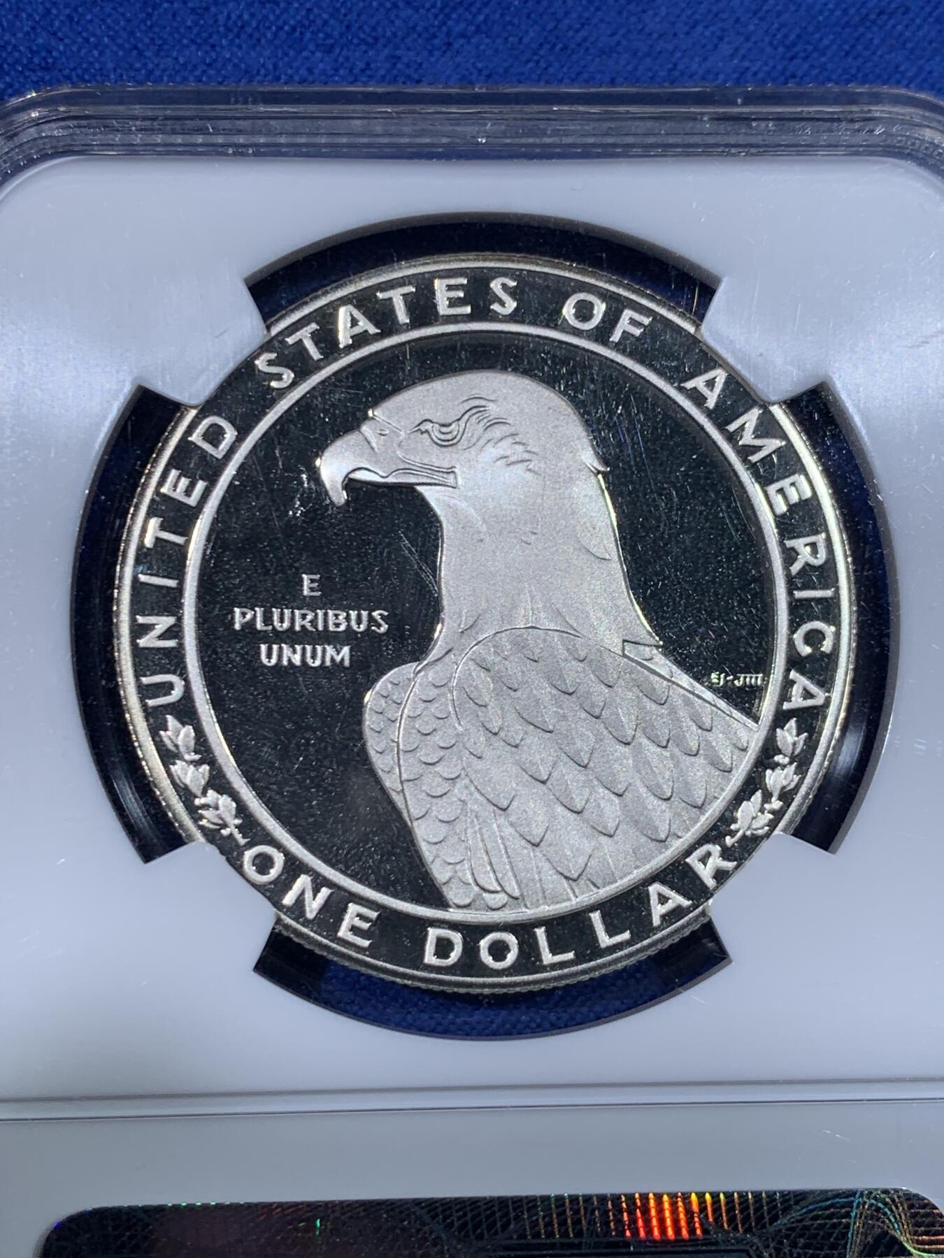 《竞宝斋》第438场 周日，周一，周二 3场连拍 （全场包邮） NGC PF69UC 美国1983年洛杉矶奥运掷铁饼者银币 获奖币