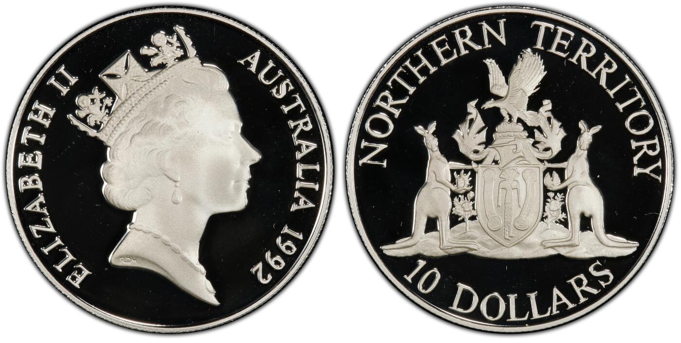 PThappally收藏第54次拍卖，英联邦地区硬币纸币 澳大利亚 1992 10澳元  20g  银币 PCGS PR69DCAM