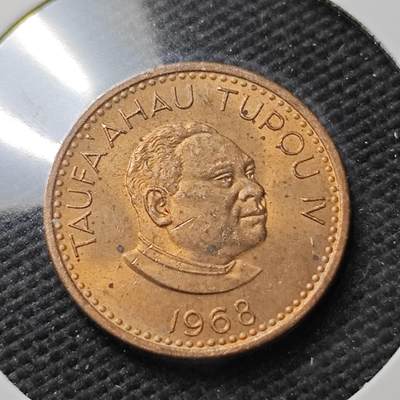 KK钱币收藏小铺  第371场  2月预留时间 周末发货 -  1968汤加一分铜币 好品