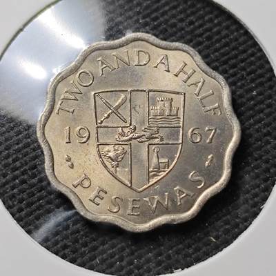 KK钱币收藏小铺  第371场  2月预留时间 周末发货 -  1967加纳2.5比塞瓦 好品