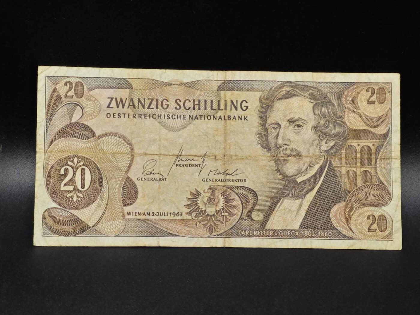 【淘币小摊】限时拍第八百拍  纸币场  满百包邮可预留两周  周一统一发货  奥地利1967年20先令