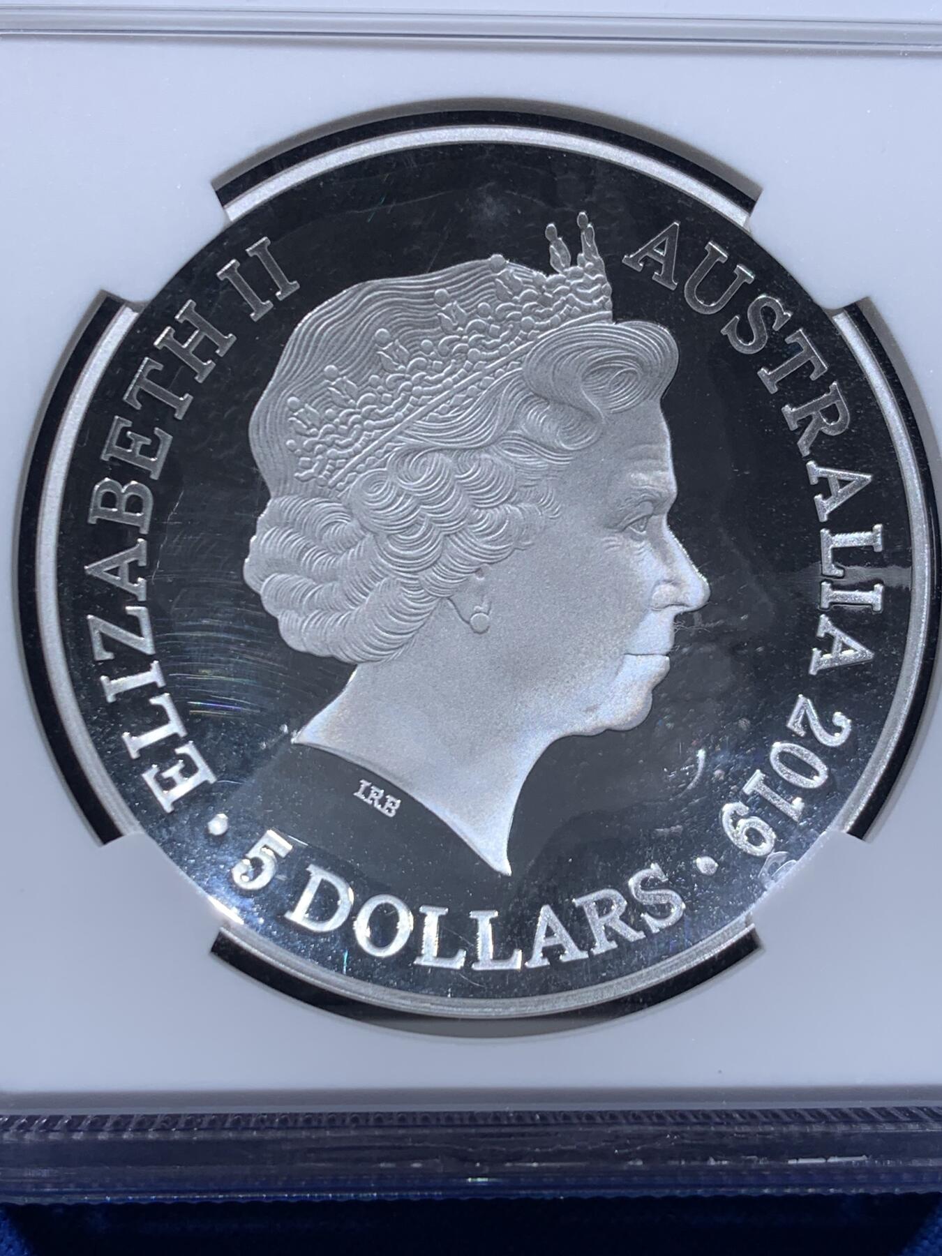 《竞宝斋》第438场 周日，周一，周二 3场连拍 （全场包邮） NGC PF69UC 澳大利亚2019年发行的1626新世界地图-西半球弧形5澳元纪念银币（重1盎司，币径39.62MM，发行量5000枚，盒证齐全）