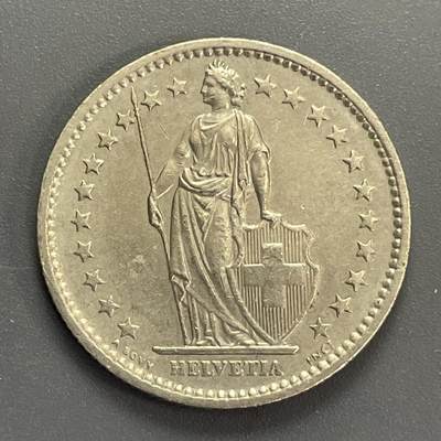 回流1115 - 瑞士1979年2法郎（等值17.88人民币） 赫尔维蒂亚女神