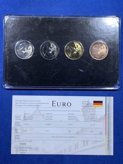 《竞宝斋》第438场 周日，周一，周二 3场连拍 （全场包邮） 德国 2012年 天鹅堡 2欧 镀4种贵金属 册装 非常少见品种 细节见图