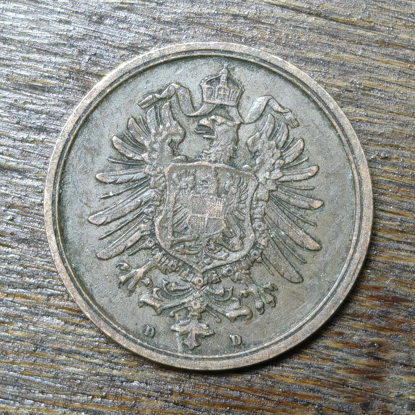 【铜匠收藏】★第132场★散币场，无佣金，30包邮。不满30元，支付5元运费。《接受代拍 代送NGC评级》 德国 1875年 2芬尼 铜币D厂 短翅德意志第二帝国