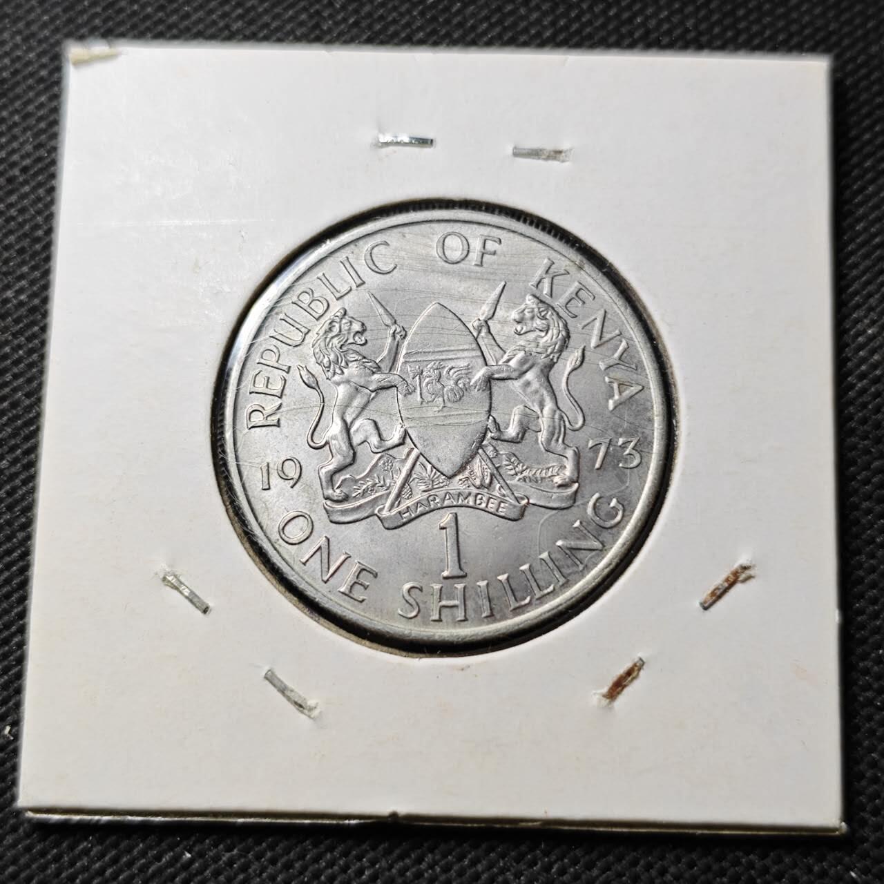 KK钱币收藏小铺  第372场  2月预留时间 周末发货  1973肯尼亚1先令 好品