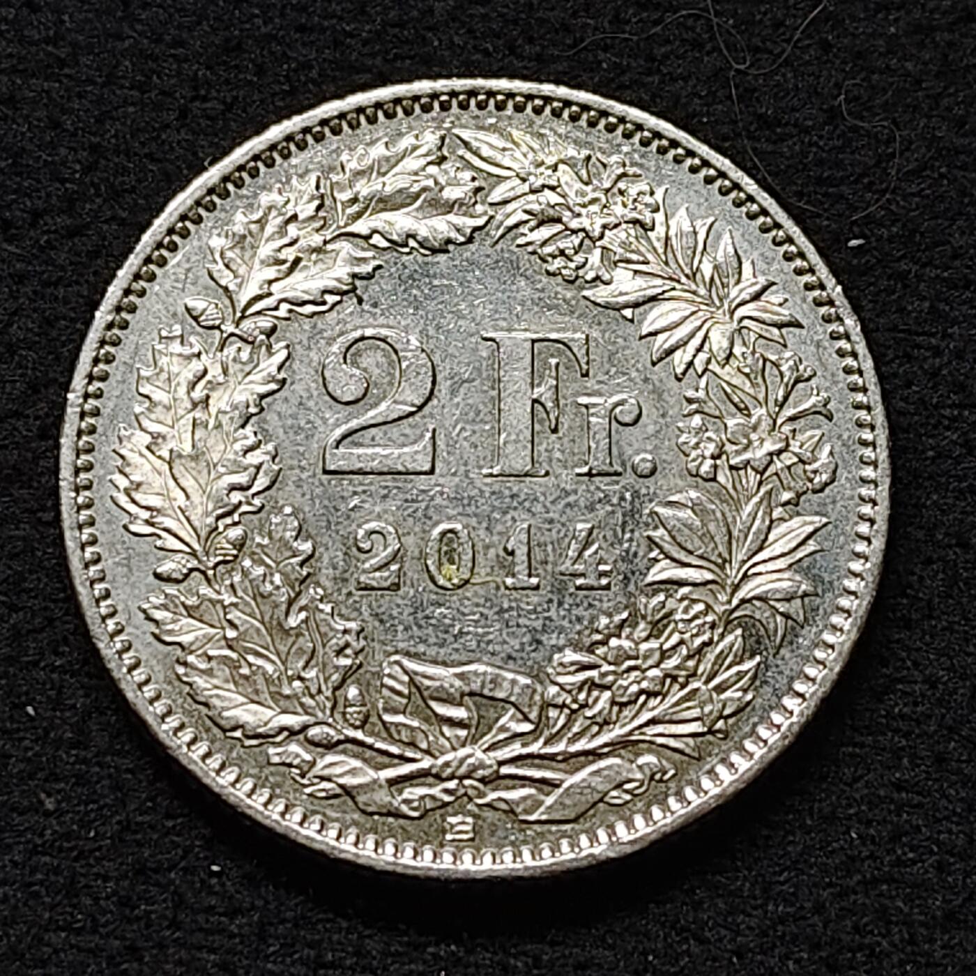 【全场包邮】纯粹捡漏拍478场（免费代拍第15场） 瑞士2014年2法郎