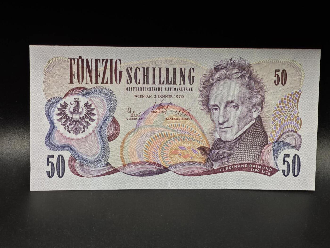 【淘币小摊】限时拍第八百拍  纸币场  满百包邮可预留两周  周一统一发货  奥地利1970年50先令