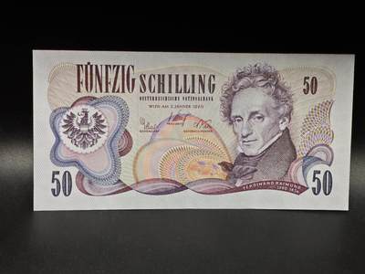 【淘币小摊】限时拍第八百拍  纸币场  满百包邮可预留两周  周一统一发货  - 奥地利1970年50先令