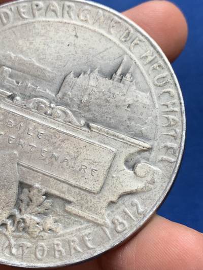 《竞宝斋》第438场 周日，周一，周二 3场连拍 （全场包邮） 瑞士 1912年 储蓄银行100年纪念银章 78.7克 61MM