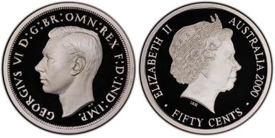 PThappally收藏第54次拍卖，英联邦地区硬币纸币 - 澳大利亚 2000 50分 36.31g 银币 PCGS PR69DCAM