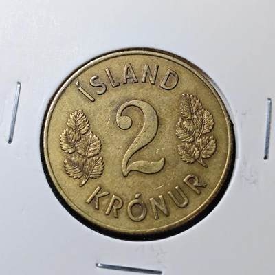KK钱币收藏小铺  第371场  2月预留时间 周末发货 -  1966冰岛2克朗
