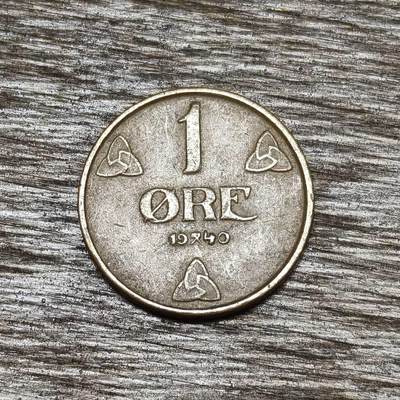 【铜匠收藏】★第132场★散币场，无佣金，30包邮。不满30元，支付5元运费。《接受代拍 代送NGC评级》 - 挪威 1940年  1欧尔 大“7”字 铜币