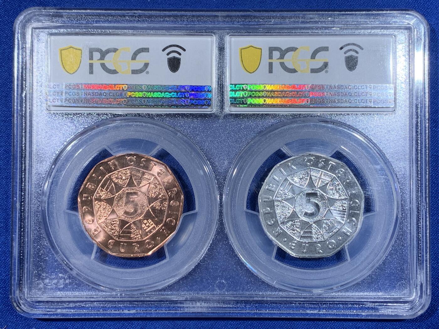 《竞宝斋》第438场 周日，周一，周二 3场连拍 （全场包邮） 少见 奥地利2022年复活节系列-我就是我5欧元银铜非流通币套 8.41克925银 PCGS MS70（冠军分） 铜币 PCGS MS69RD 首期 细节见图