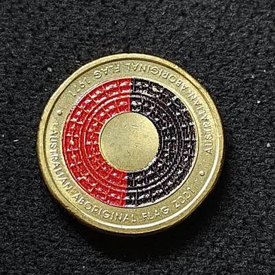 【全场包邮】纯粹捡漏拍478场（免费代拍第15场） - 澳大利亚2021年2元土著旗帜50周年彩色纪念币