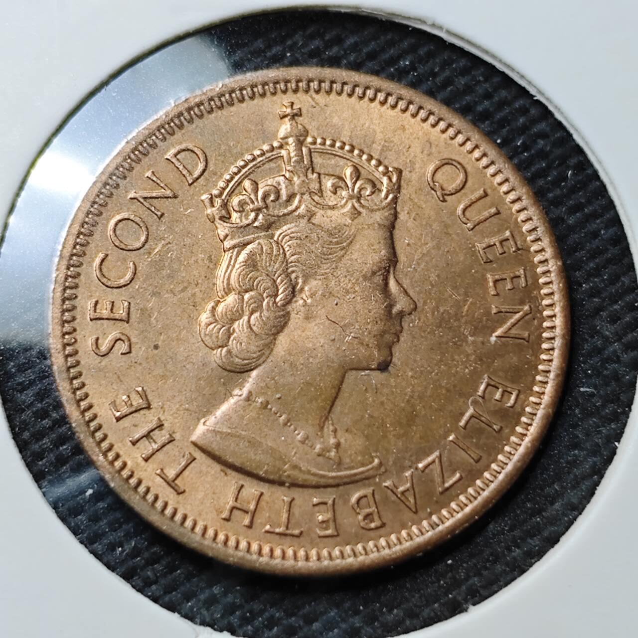 KK钱币收藏小铺  第371场  2月预留时间 周末发货  1969英属毛里求斯2分铜币 好品