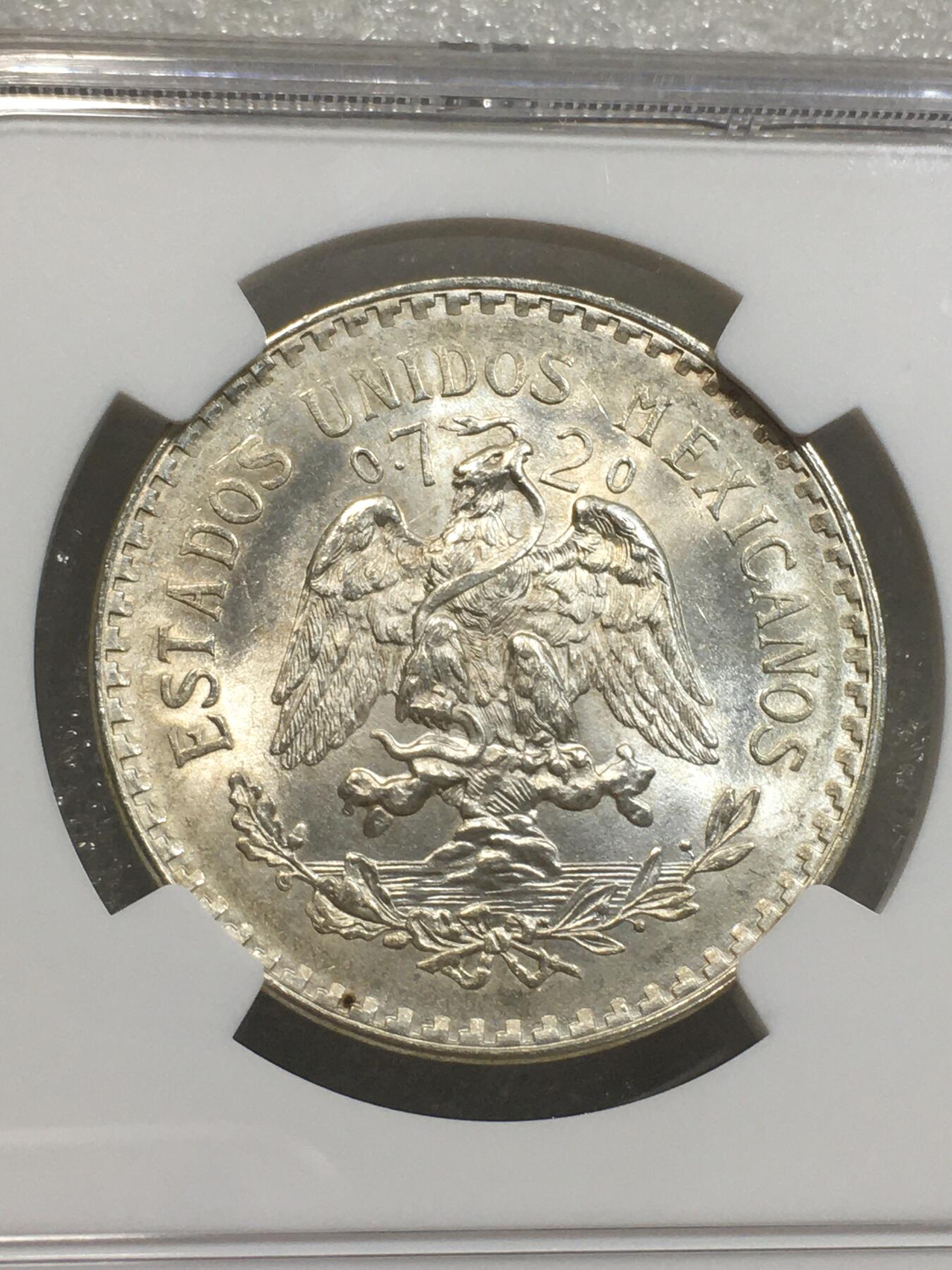 世界钱币专场拍卖 每周二开拍 NGCMS66墨西哥1944年鹰洋一比索银币 品相非常好 高分品