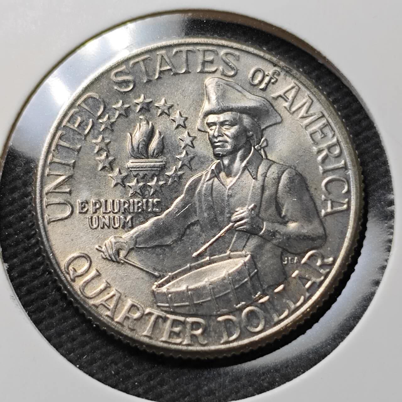 KK钱币收藏小铺  第372场  2月预留时间 周末发货  美国建国200周年25分纪念币 好品