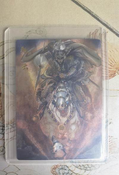 奇趣收藏卡牌拍卖第25场 - 权迎东签绘水浒传第二弹 三国五虎 粗闪 特卡-赵云，全新卡夹卡膜保护