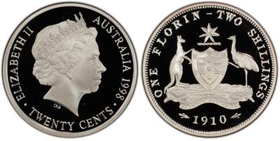 PThappally收藏第54次拍卖，英联邦地区硬币纸币 - 澳大利亚 1998 20分 13.36 g 银币 PCGS PR69DCAM