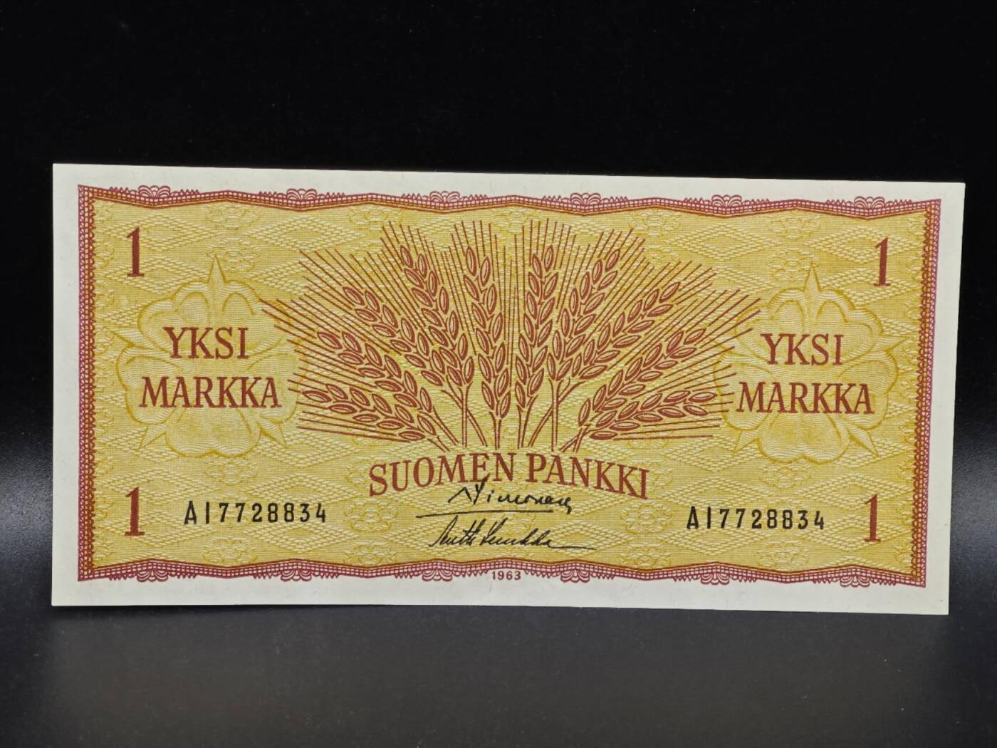 【淘币小摊】限时拍第八百拍  纸币场  满百包邮可预留两周  周一统一发货  芬兰1963年1马克