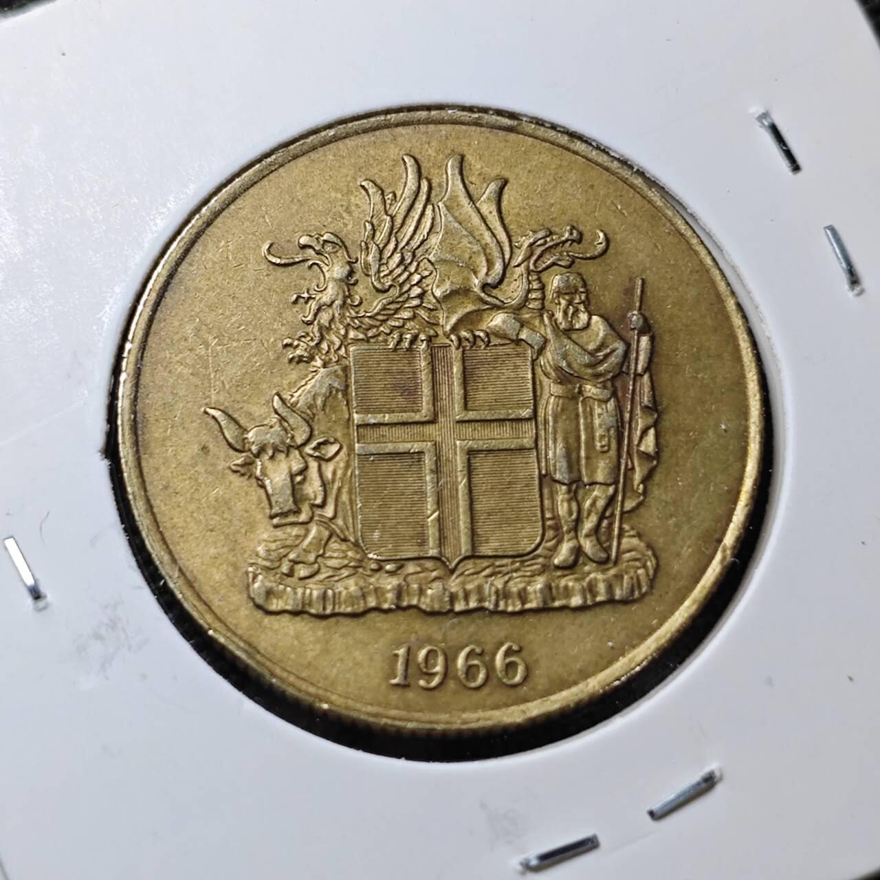 KK钱币收藏小铺  第371场  2月预留时间 周末发货  1966冰岛2克朗