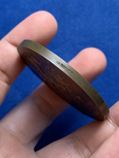 《竞宝斋》第438场 周日，周一，周二 3场连拍 （全场包邮） 法国射击比赛纪念章 丰饶角铜标边铭 67.7克 50.2mm