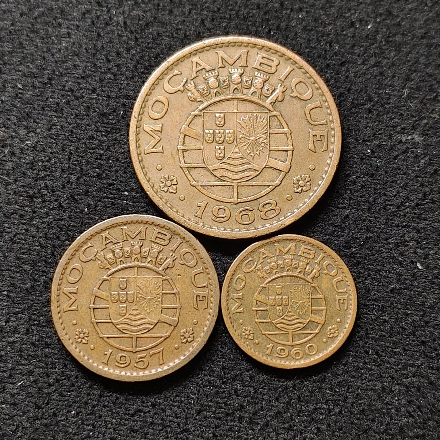 【全场包邮】纯粹捡漏拍478场（免费代拍第15场） 葡属莫桑比克各年份铜币3枚一组