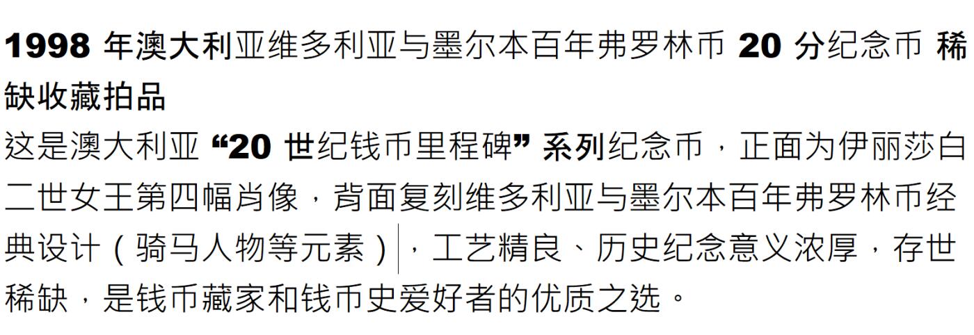 PThappally收藏第54次拍卖，英联邦地区硬币纸币 澳大利亚 1998 20分   13.36g 银币 PCGS PR69DCAM