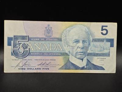 【淘币小摊】限时拍第八百拍  纸币场  满百包邮可预留两周  周一统一发货  - 加拿大1986年5元