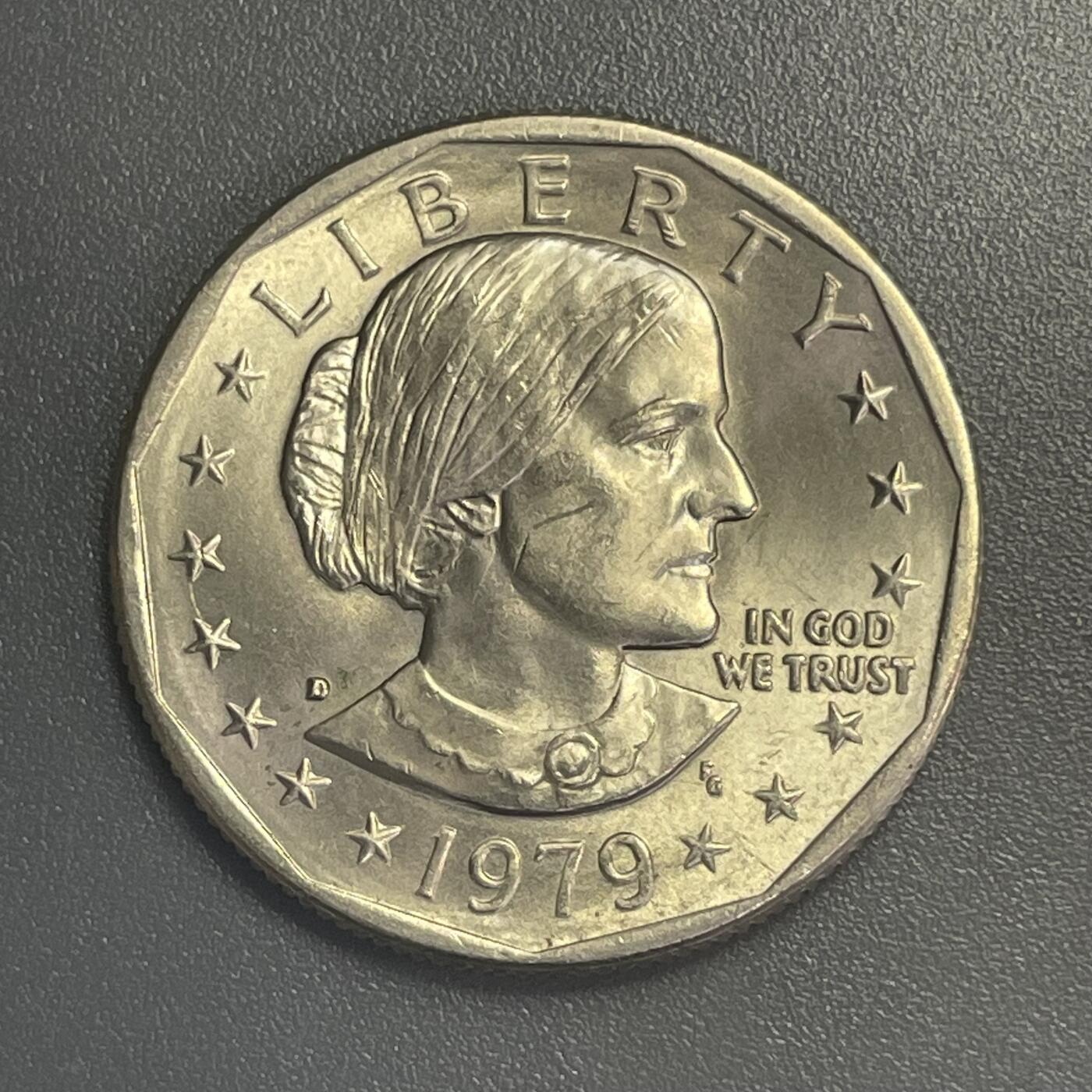 回流1115 全新美国1979年女权运动领袖苏珊·安东尼1美元 首年份