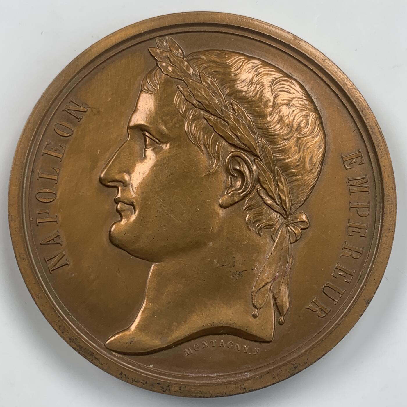 掌中浮雕-藏着的欧洲第042场 1840年拿破仑灵柩回归巴黎纪念铜章，59mm，丰饶角边铭