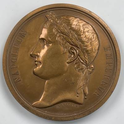 掌中浮雕-藏着的欧洲第042场 - 1840年拿破仑灵柩回归巴黎纪念铜章，59mm，丰饶角边铭